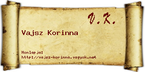 Vajsz Korinna névjegykártya